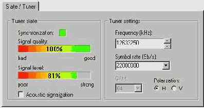 Закладка State / Tuner (Состояние/Тюнер)